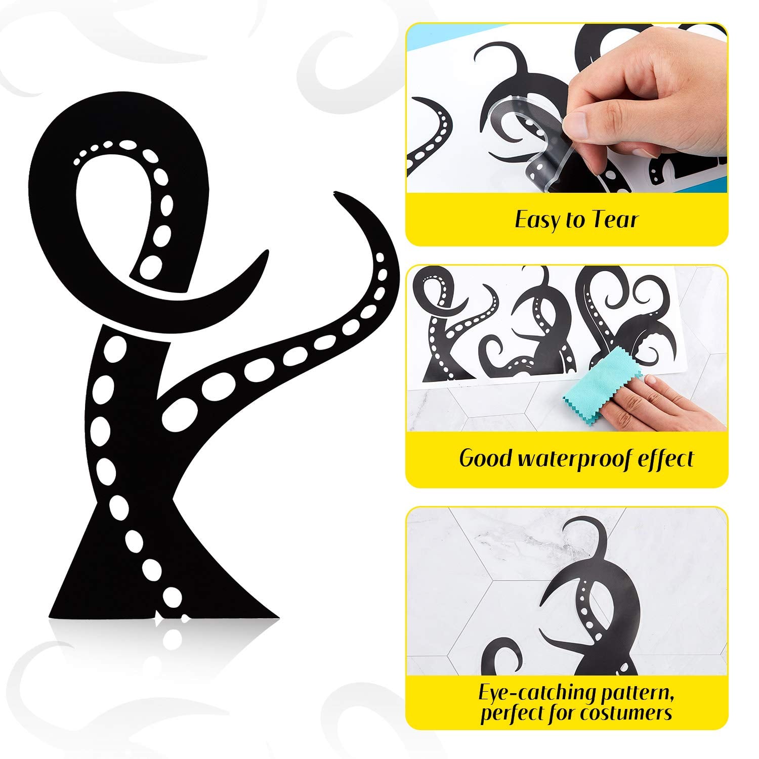 15 Pieces Kraken Octopus Toilet Tentacles Wall Decals Decor Sticker Octopus Toilet Home Decal Black Sea Creature Wall Art Sticke